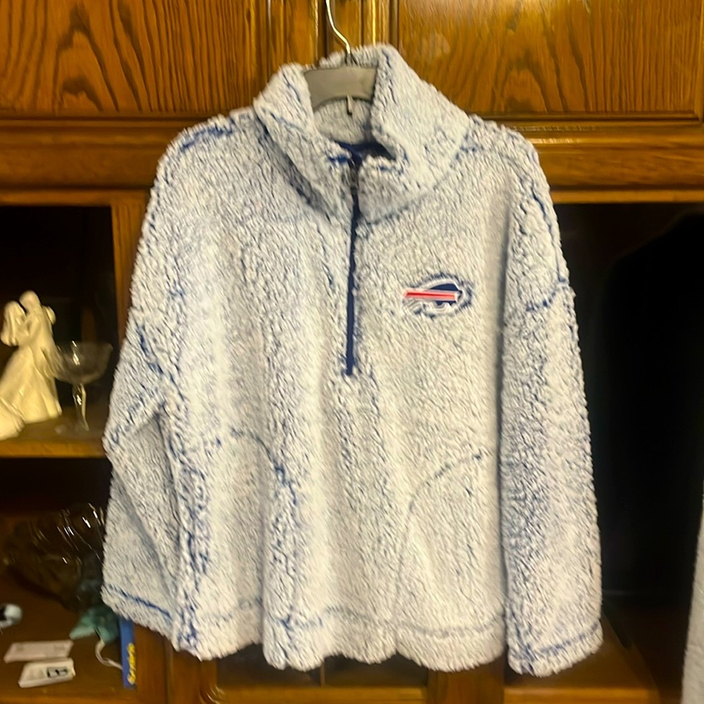 NFL buffalo bills Sherpa Jacket quarter zip pullover NWT